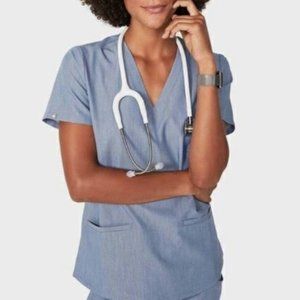 FIGS SCRUBS heather indigo casma top